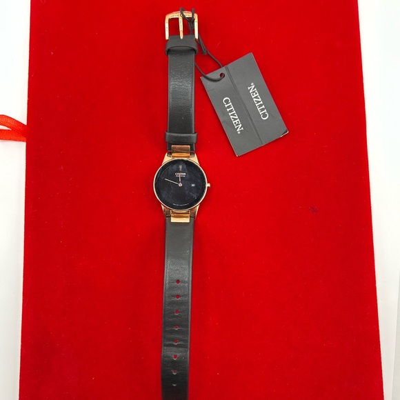 Citizen Axiom Ladies Eco-Drive Black Stainless Steel Watch Running 1001